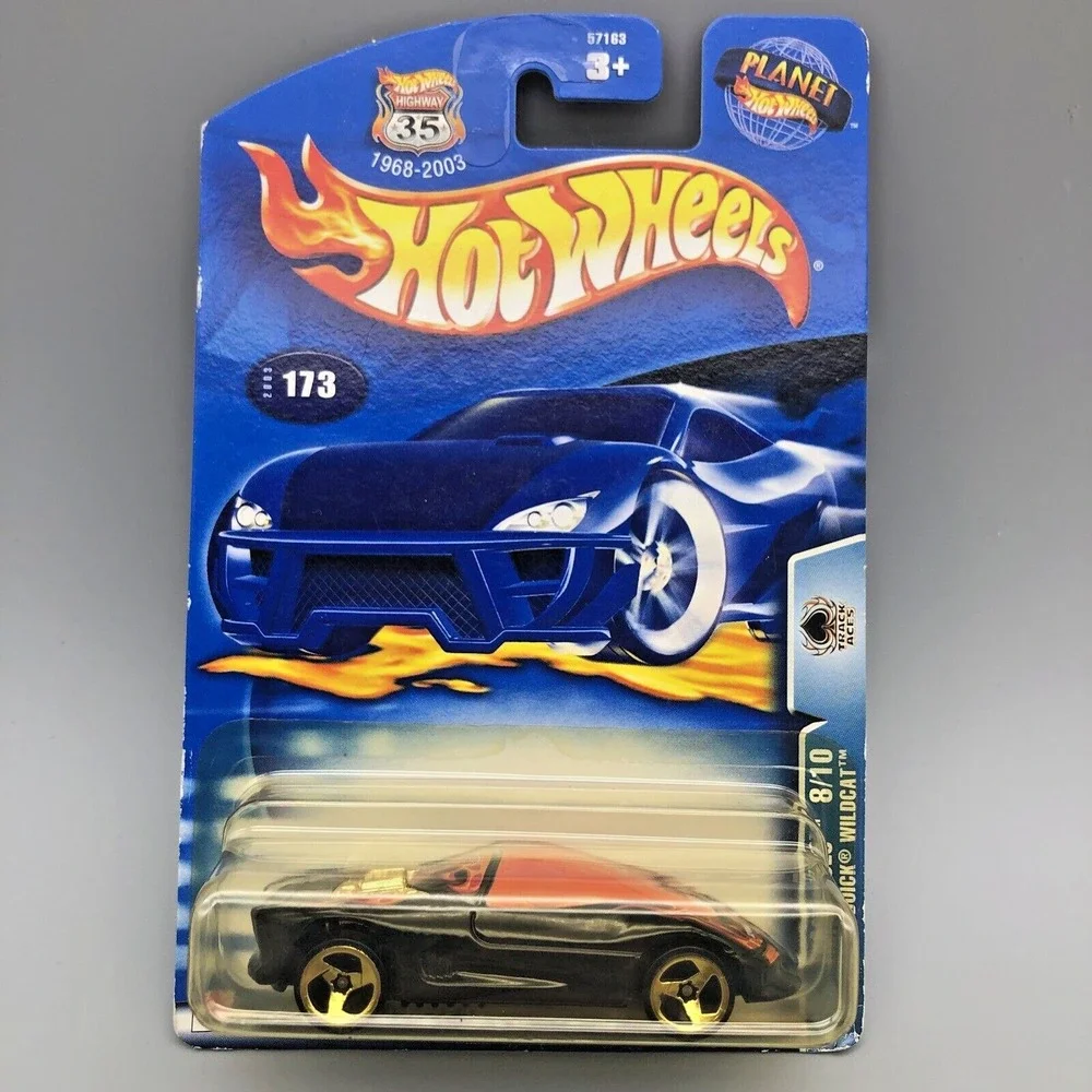 Hot Wheels Track Aces Buick Wildcat Black Car Diecast 1/64 Scale Highway 35 #173